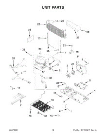 Unit Parts parts for Kitchenaid Bottom-Mount Refrigerator KRFC300EBS04 from AppliancePartsPros.com