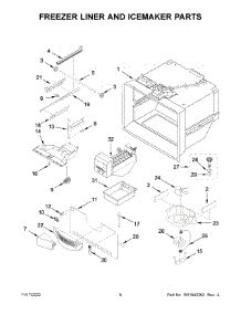 Freezer Liner And Icemaker Parts parts for Kitchenaid Refrigerator KRFC300EBS06 from AppliancePartsPros.com