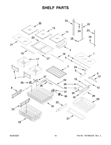 Shelf Parts parts for Kitchenaid Bottom-Mount Refrigerator KRFC300EBS08 from AppliancePartsPros.com