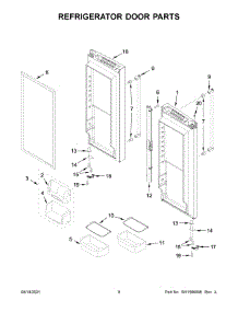 Refrigerator Door Parts parts for Kitchenaid Bottom-Mount Refrigerator KRFC300ESS07 from AppliancePartsPros.com