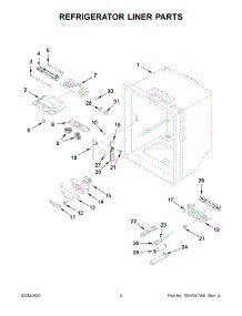 Refrigerator Liner Parts parts for Kitchenaid Bottom-Mount Refrigerator KRFC300EWH04 from AppliancePartsPros.com
