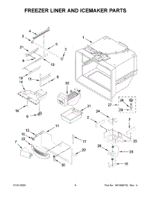 Freezer Liner And Icemaker Parts parts for Kitchenaid Bottom-Mount Refrigerator KRFC300EWH09 from AppliancePartsPros.com
