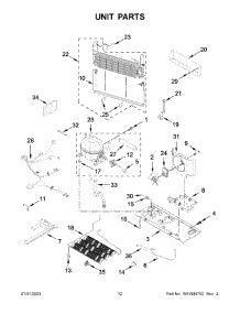 Unit Parts parts for Kitchenaid Bottom-Mount Refrigerator KRFC300EWH09 from AppliancePartsPros.com