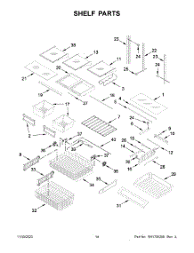 Shelf Parts parts for Kitchenaid Bottom-Mount Refrigerator KRFC300EWH11 from AppliancePartsPros.com