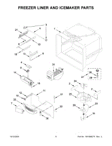 Freezer Liner And Icemaker Parts parts for Kitchenaid Bottom-Mount Refrigerator KRFC302EBS08 from AppliancePartsPros.com