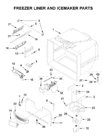 Freezer Liner And Icemaker Parts parts for Kitchenaid Bottom-Mount Refrigerator KRFC302EPA02 from AppliancePartsPros.com