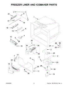 Freezer Liner And Icemaker Parts parts for Kitchenaid Bottom-Mount Refrigerator KRFC302EPA03 from AppliancePartsPros.com