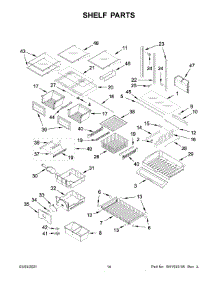 Shelf Parts parts for Kitchenaid Bottom-Mount Refrigerator KRFC302EPA03 from AppliancePartsPros.com