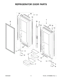 Refrigerator Door Parts parts for Kitchenaid Bottom-Mount Refrigerator KRFC302EPA05 from AppliancePartsPros.com