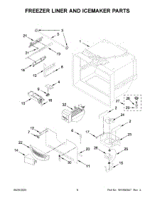 Freezer Liner And Icemaker Parts parts for Kitchenaid Bottom-Mount Refrigerator KRFC302EPA08 from AppliancePartsPros.com