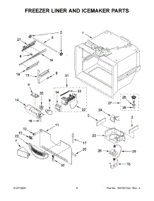 Freezer Liner And Icemaker Parts parts for Kitchenaid Bottom-Mount Refrigerator KRFC302ESS03 from AppliancePartsPros.com