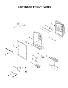 Dispenser Front Parts parts for Kitchenaid Bottom-Mount Refrigerator KRFC604FSS02 from AppliancePartsPros.com