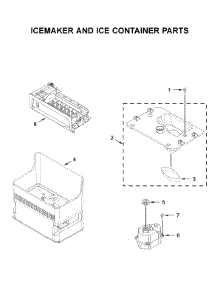 Icemaker And Ice Container Parts parts for Kitchenaid Bottom-Mount Refrigerator KRFC604FSS02 from AppliancePartsPros.com