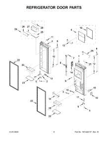 Refrigerator Door Parts parts for Kitchenaid Bottom-Mount Refrigerator KRFC704FBS03 from AppliancePartsPros.com