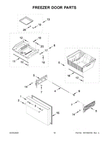 Freezer Door Parts parts for Kitchenaid Bottom-Mount Refrigerator KRFC704FBS04 from AppliancePartsPros.com