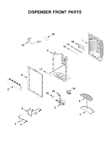 Dispenser Front Parts parts for Kitchenaid Bottom-Mount Refrigerator KRFC704FPS03 from AppliancePartsPros.com