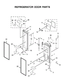 Refrigerator Door Parts parts for Kitchenaid Bottom-Mount Refrigerator KRFC704FPS04 from AppliancePartsPros.com