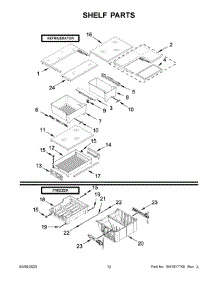 Shelf Parts parts for Kitchenaid Bottom-Mount Refrigerator KRFF300EBS01 from AppliancePartsPros.com