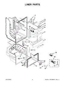 Liner Parts parts for Kitchenaid Bottom-Mount Refrigerator KRFF300EWH03 from AppliancePartsPros.com