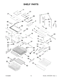 Shelf Parts parts for Kitchenaid Bottom-Mount Refrigerator KRFF302EBS02 from AppliancePartsPros.com