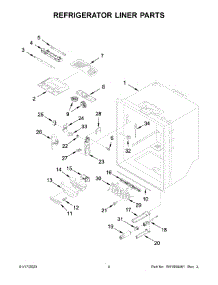 Refrigerator Liner Parts parts for Kitchenaid Bottom-Mount Refrigerator KRFF302ESS06 from AppliancePartsPros.com