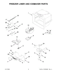 Freezer Liner And Icemaker Parts parts for Kitchenaid Bottom-Mount Refrigerator KRFF302ESS06 from AppliancePartsPros.com