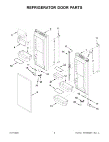 Refrigerator Door Parts parts for Kitchenaid Bottom-Mount Refrigerator KRFF302ESS06 from AppliancePartsPros.com