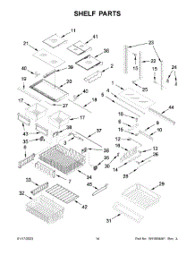 Shelf Parts parts for Kitchenaid Bottom-Mount Refrigerator KRFF302ESS06 from AppliancePartsPros.com