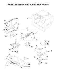 Freezer Liner And Icemaker Parts parts for Kitchenaid Bottom-Mount Refrigerator KRFF302EWH02 from AppliancePartsPros.com
