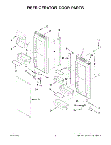 Refrigerator Door Parts parts for Kitchenaid Bottom-Mount Refrigerator KRFF302EWH05 from AppliancePartsPros.com