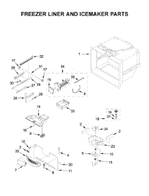 Freezer Liner And Icemaker Parts parts for Kitchenaid Bottom-Mount Refrigerator KRFF305EBS02 from AppliancePartsPros.com