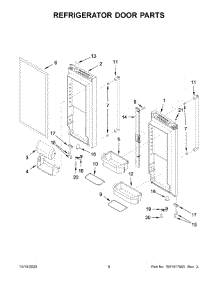 Refrigerator Door Parts parts for Kitchenaid Bottom-Mount Refrigerator KRFF305EBS03 from AppliancePartsPros.com