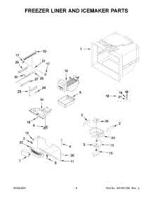 Freezer Liner And Icemaker Parts parts for Kitchenaid Bottom-Mount Refrigerator KRFF305EBS05 from AppliancePartsPros.com