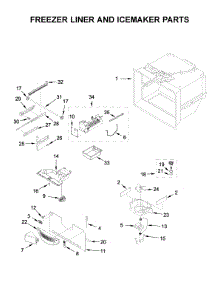 Freezer Liner And Icemaker Parts parts for Kitchenaid Bottom-Mount Refrigerator KRFF305EWH02 from AppliancePartsPros.com