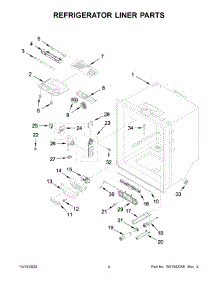 Refrigerator Liner Parts parts for Kitchenaid Bottom-Mount Refrigerator KRFF305EWH04 from AppliancePartsPros.com