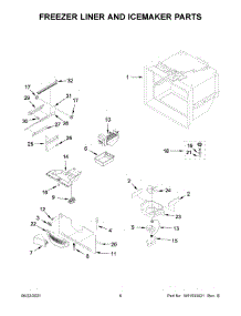 Freezer Liner And Icemaker Parts parts for Kitchenaid Bottom-Mount Refrigerator KRFF305EWH05 from AppliancePartsPros.com