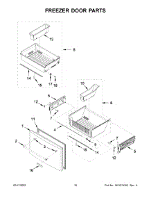Freezer Door Parts parts for Kitchenaid Bottom-Mount Refrigerator KRFF507HBS03 from AppliancePartsPros.com