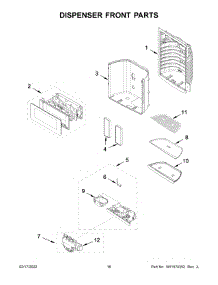 Dispenser Front Parts parts for Kitchenaid Bottom-Mount Refrigerator KRFF507HBS03 from AppliancePartsPros.com
