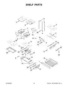 Shelf Parts parts for Kitchenaid Bottom-Mount Refrigerator KRFF507HBS04 from AppliancePartsPros.com