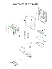 Dispenser Front Parts parts for Kitchenaid Bottom-Mount Refrigerator KRFF507HPS01 from AppliancePartsPros.com