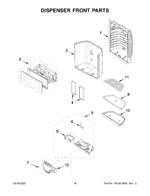 Dispenser Front Parts parts for Kitchenaid Bottom-Mount Refrigerator KRFF507HPS04 from AppliancePartsPros.com