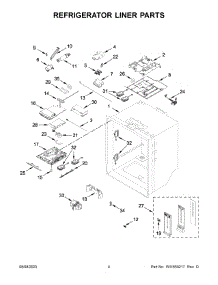 Refrigerator Liner Parts parts for Kitchenaid Bottom-Mount Refrigerator KRFF577KBS02 from AppliancePartsPros.com