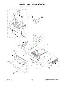 Freezer Door Parts parts for Kitchenaid Bottom-Mount Refrigerator KRFF577KPS01 from AppliancePartsPros.com