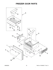 Freezer Door Parts parts for Kitchenaid Bottom-Mount Refrigerator KRFF577KPS02 from AppliancePartsPros.com