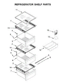 Refrigerator Shelf Parts parts for Kitchenaid Side-By-Side Refrigerator KRSC700HBS01 from AppliancePartsPros.com