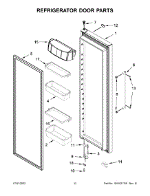 Refrigerator Door Parts parts for Kitchenaid Side-By-Side Refrigerator KRSC700HBS04 from AppliancePartsPros.com
