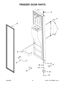 Freezer Door Parts parts for Kitchenaid Side-By-Side Refrigerator KRSC700HBS05 from AppliancePartsPros.com