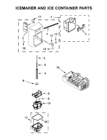 Icemaker And Ice Container Parts parts for Kitchenaid Side-By-Side Refrigerator KRSC700HPS00 from AppliancePartsPros.com