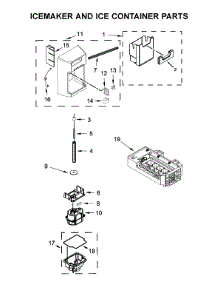 Icemaker And Ice Container Parts parts for Kitchenaid Side-By-Side Refrigerator KRSC700HPS01 from AppliancePartsPros.com