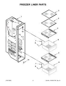 Freezer Liner Parts parts for Kitchenaid Side-By-Side Refrigerator KRSC700HPS04 from AppliancePartsPros.com